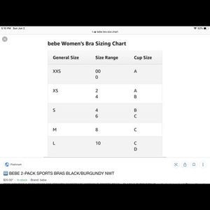 Bebe Intimates Sleepwear Last Set Leftbebe Racer Back Sports Bras Sz L Poshmark